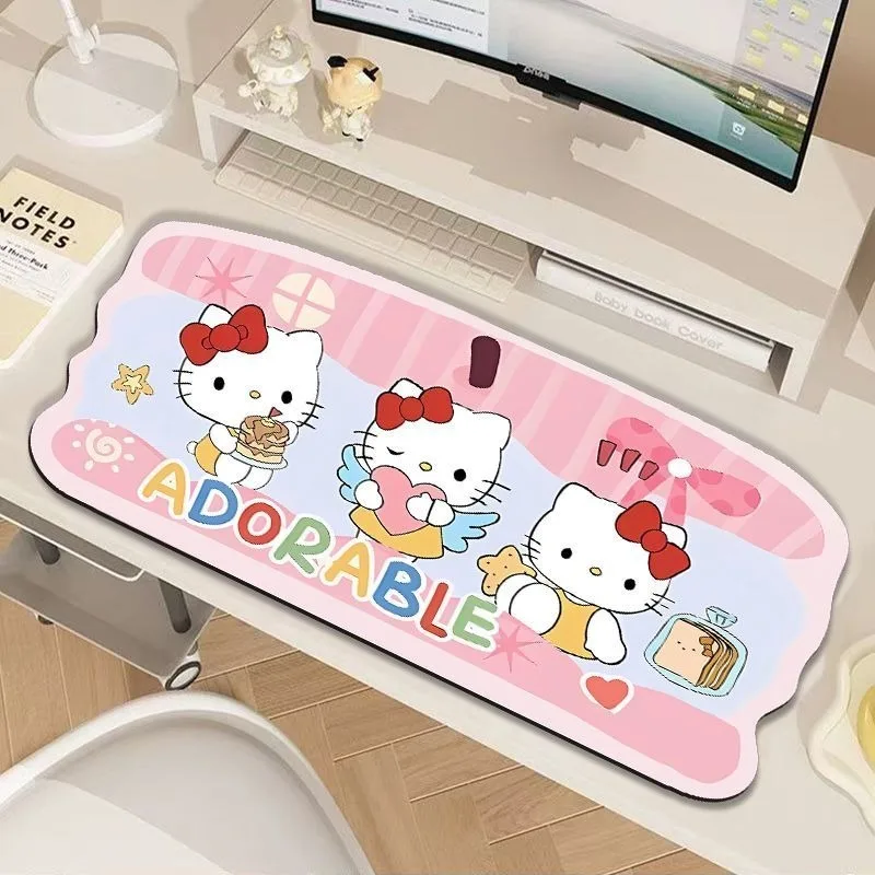 

Большой коврик для мыши Kawaii Hello Kitty, водонепроницаемый, грязеотталкивающий, для игровой клавиатуры, милый, нескользящий, для компьютера и ноутбука
