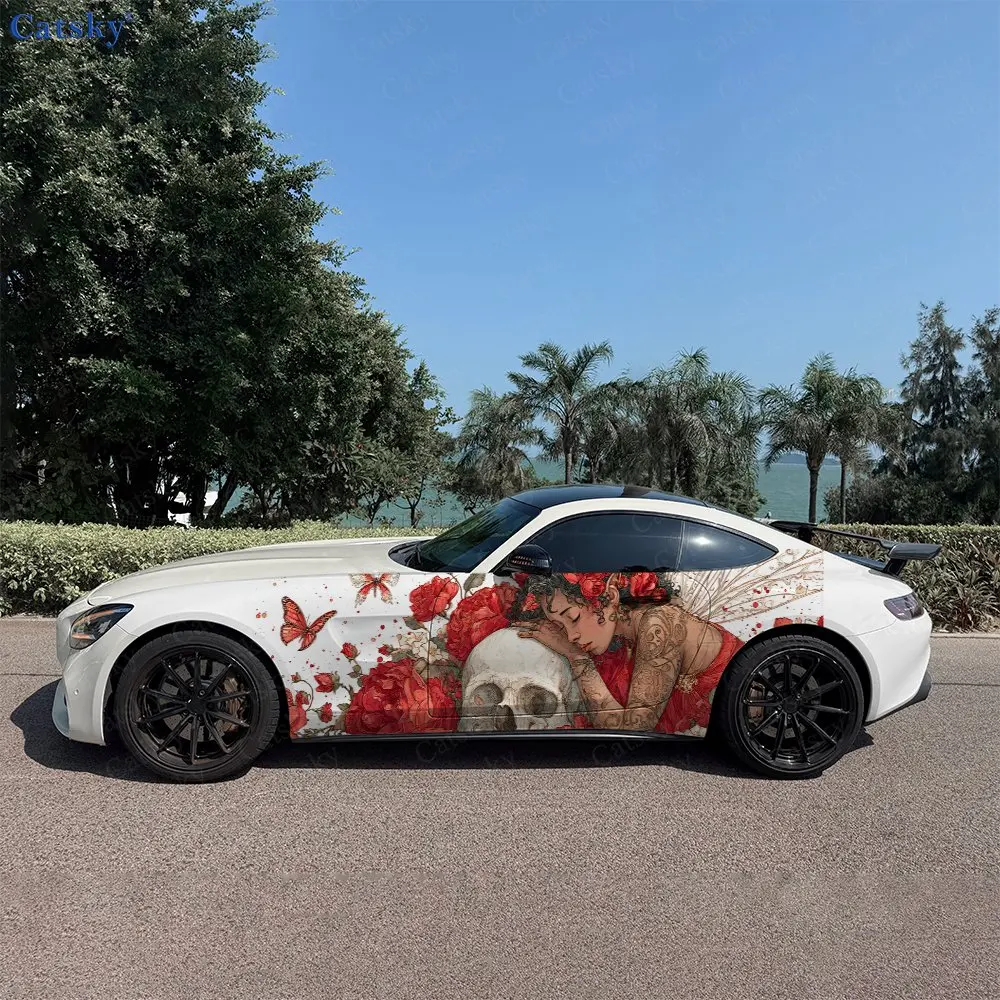 

2pcs.Flower Fairy Car Side Decals | Self-Adhesive PVC Waterproof & Scratch-Resistant Stickers, Fashionable Decals