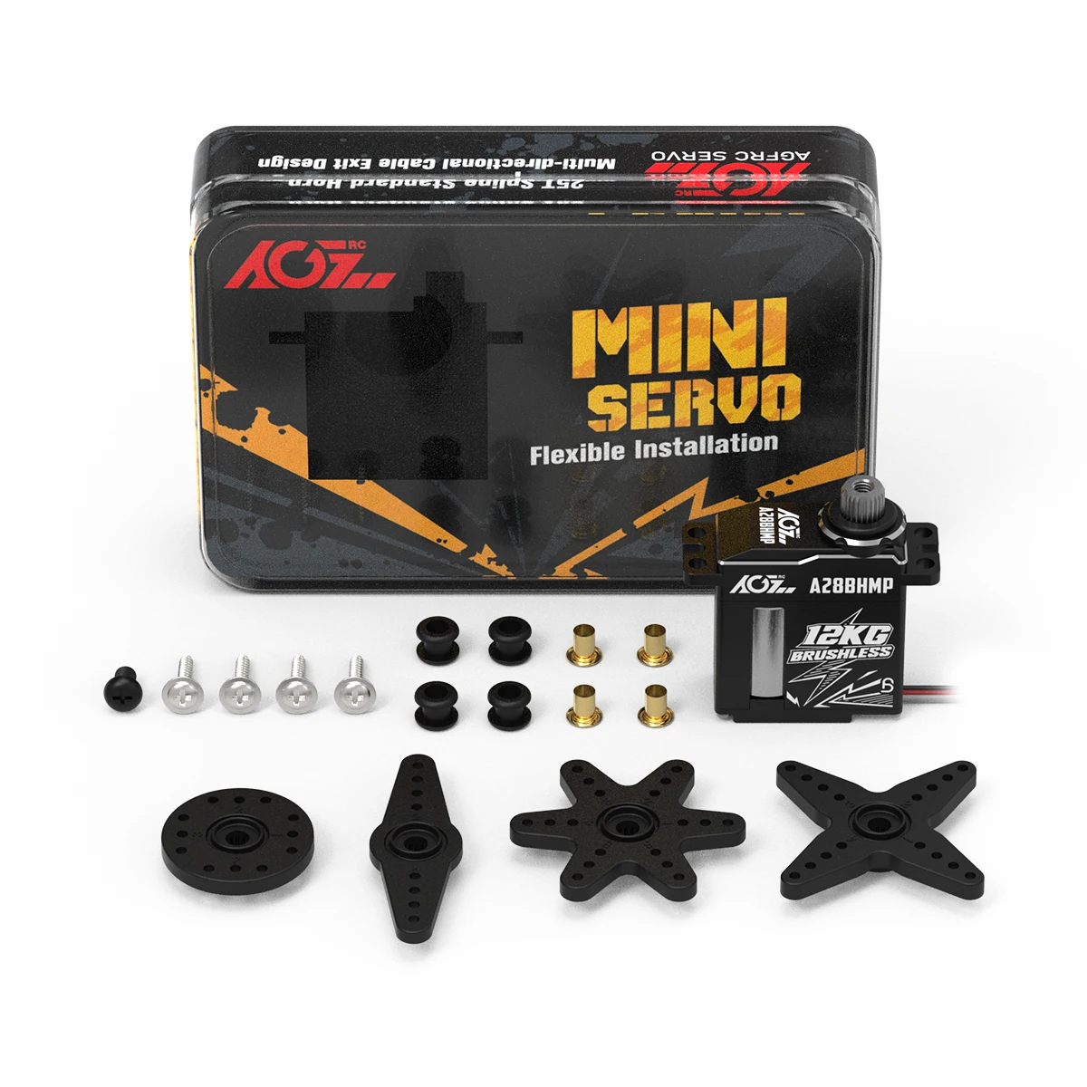 

AGFRC A28BHMP 12KG High Torque Mini Servo with Dual-Exit Wire