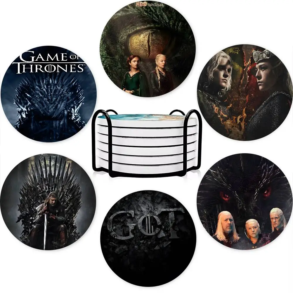 Game Of T-ThroneS W-Western D-Dragon Movie Coaster Non-Slip 