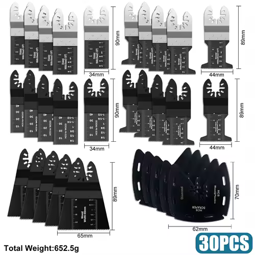 Japanese Tooth Carbide Oscillating Saw Blade Kit 10-39Pcs Arc Edge Oscillating Multitool Blades Precise Cut for Wood PVC Iron - Image 13
