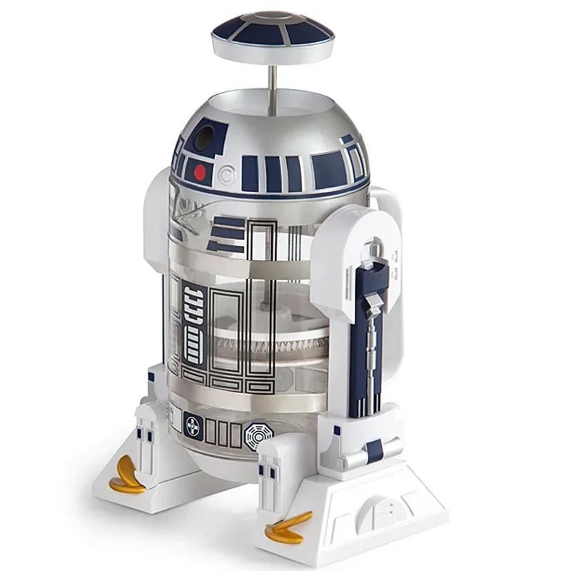 960 ml Moka Handkaffeemaschine R2-d2 Cartoon Star Wars Roboter Büro Zuhause Manuelle thermische Edelstahl Drücken Mini-Kaffeekanne