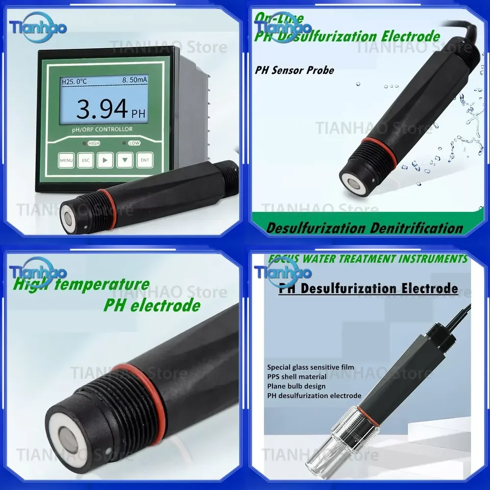 PH Sensor Probe for Online Desulfurization Electrode with PH Temperature Compensation for Desulfurization and Denitrification