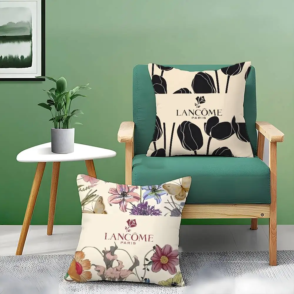 المألوف Lancomes-S-Gorgeous الزهور كيس وسادة الراحة أريكة سرير حريري أنيق غير مرئية سستة غطاء الوسادة الزخرفية #6