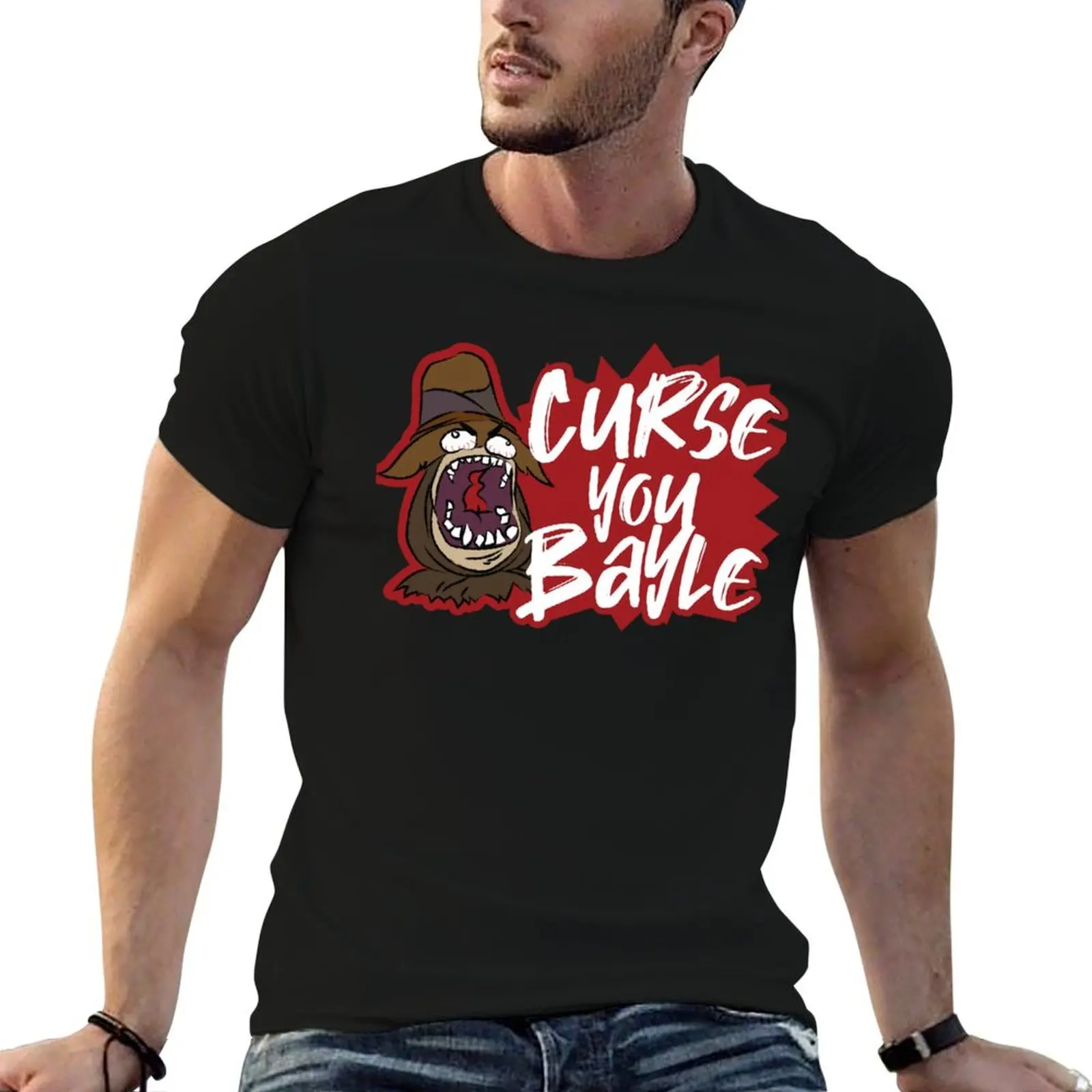 Camiseta Curse You Bayle, camiseta de algodón negra lisa para hombre, paquete de camisetas divertidas, camiseta de algodón para hombre, camiseta lisa