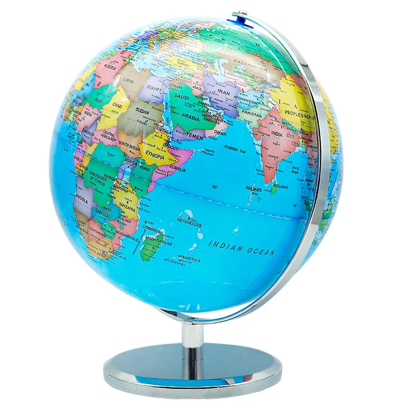 20/25/32cm World Globe English Version World Map Globe Led Light Geography Educational Teacher Teaching Decorations Supplies