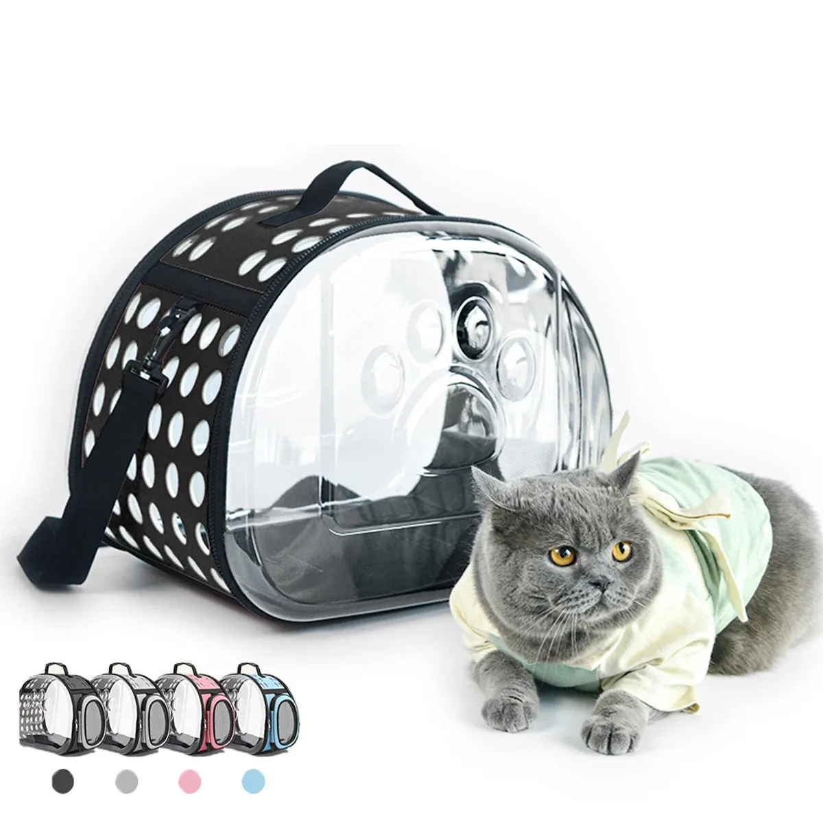 

Portable Cat Dog Carrier Shoulder Bag Transportation Travel Breathable Pet Handbag Basket Backpack Rabbit Tote Transparent Cage