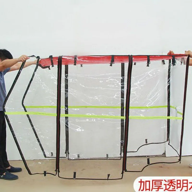 Lona cerrada para motocicleta, cortina para triciclo eléctrico, toldo grueso, refugio para la lluvia extraíble, protector solar a prueba de viento, seguro y seguro