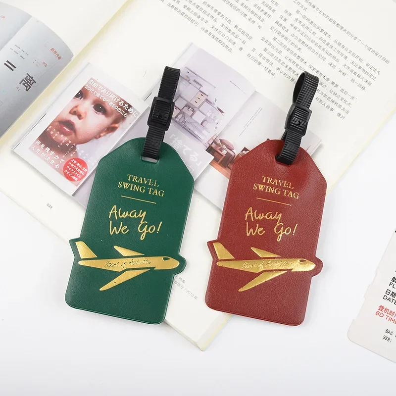 New PU Leather Luggage Tags Travel Accessories Suitcase Tags Fashion Portable Travel Label ID Address Holder