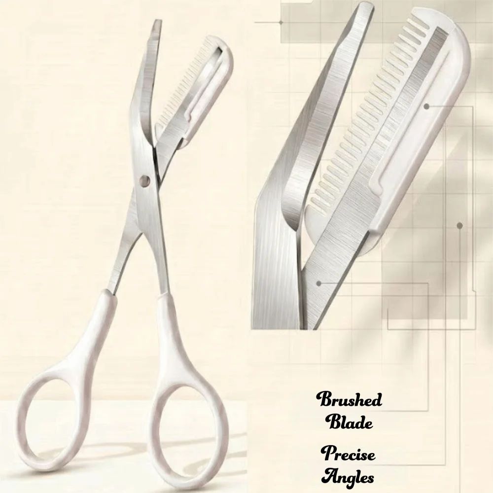 1pc/24pcs Stainless Steel Eyebrow Trimming Scissors With Comb Rounded Tip Eyebrow Trimming Makeup Tool Safe Trimming