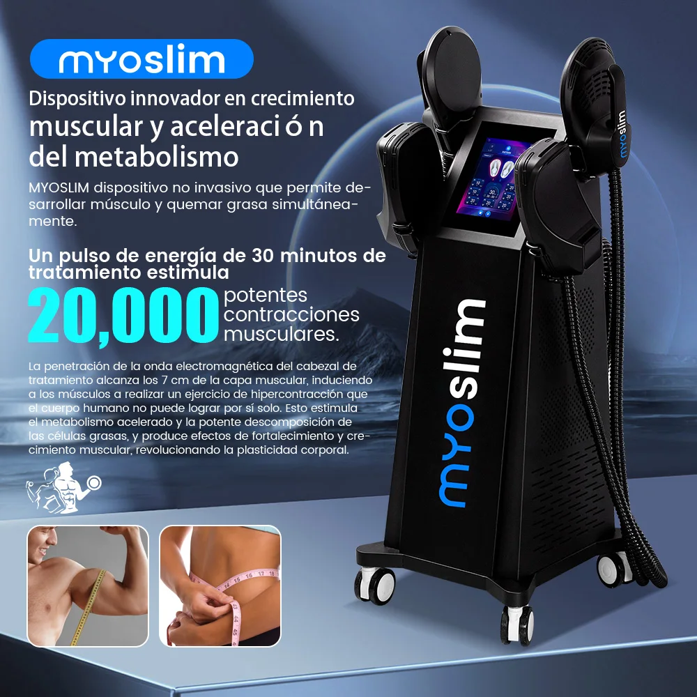 

Профессиональный аппарат для коррекции фигуры MYOSLIM Neo Body Sculpting 6500W HIEMT EMS RF, стимулятор мышц для похудения и коррекции фигуры.