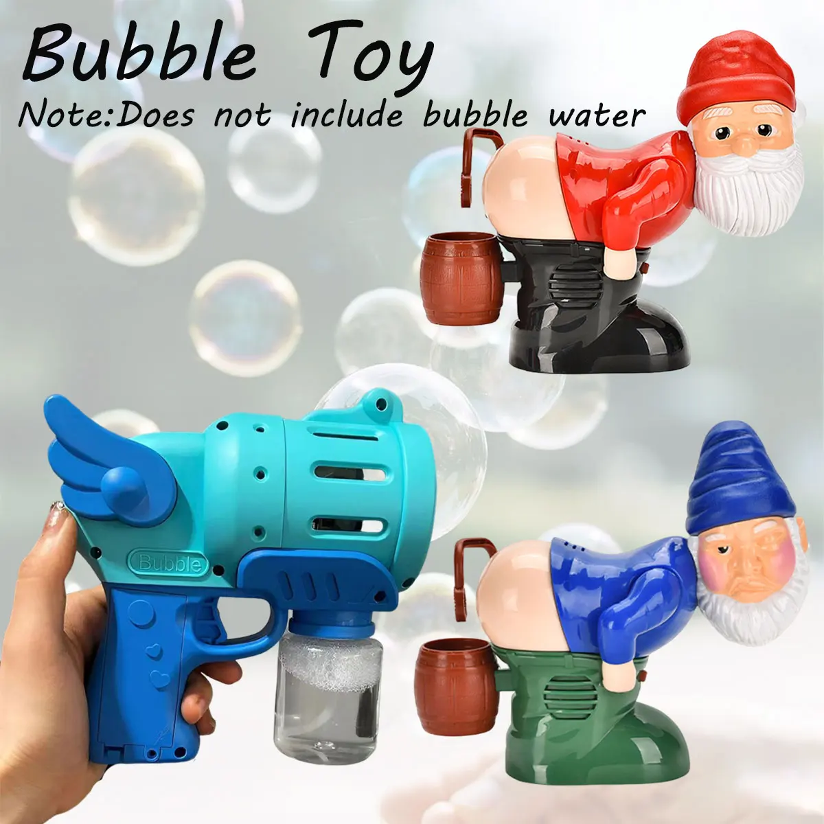 Máquina de burbujas de alas de Navidad para niños, juguete de burbujas al aire libre, juego de soplado automático, regalo de Halloween para niños (sin agua de burbujas)