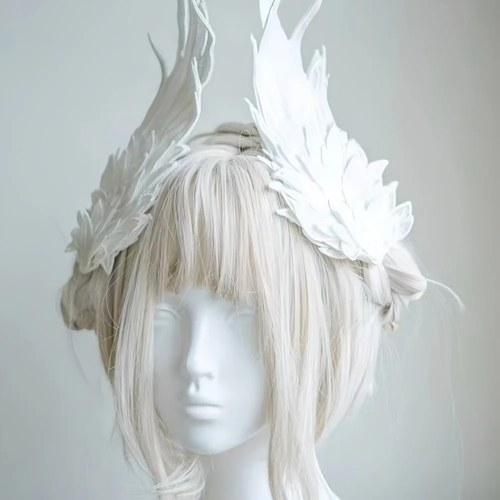 Angel Wing Hair Clips Barrette Hairpin Black White Cosplay Hair Accessories Wing Hair Ornament Lolita Headwear Performance Wear
