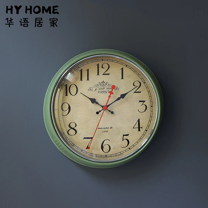 

Wall Living Decorative Silent Bedroom Metal Clock Digital LED Retro Vintage Industrial Modern Battery Large Room Kitchen Wooden