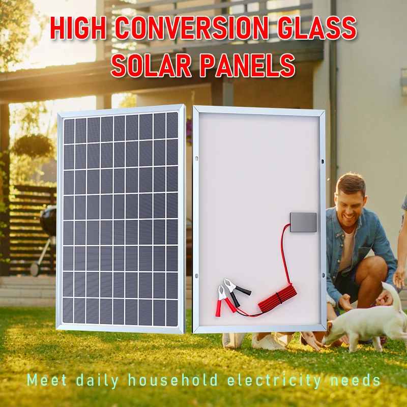 600W Solarpanel-Set Komplett 12V Polykristallin USB Tragbarer Outdoor Wiederaufladbarer Solargenerator für Zuhause Wohnmobil Marine
