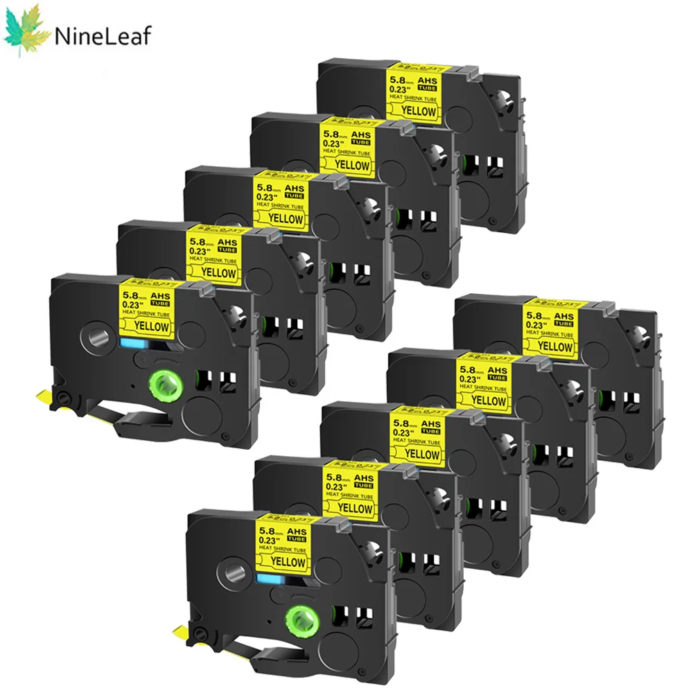 NineLeaf 10 sztuk ciepła rurka termokurczliwa taśma wymienić na etykiet Brother taśma 6/9/12/18/24mm Hse-231 Hse-631 dla drukarki Brother p-touch
