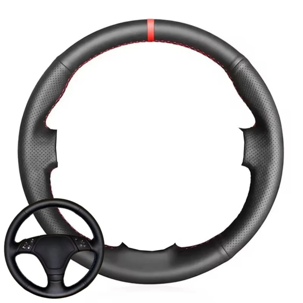 

Auto Interior Accessories Customized Original Black Perforated Car Steering Wheel Cover Red Center Mark For BMW E36 E46 E39