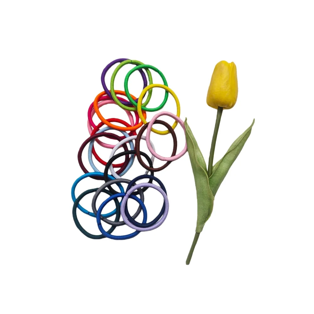 Basic Elastic Hairbands Hair Ties Rope Ponytail Holder Scrunchie Rubber Band Seamless Bobbles For Women Girls Accessories 500PCS