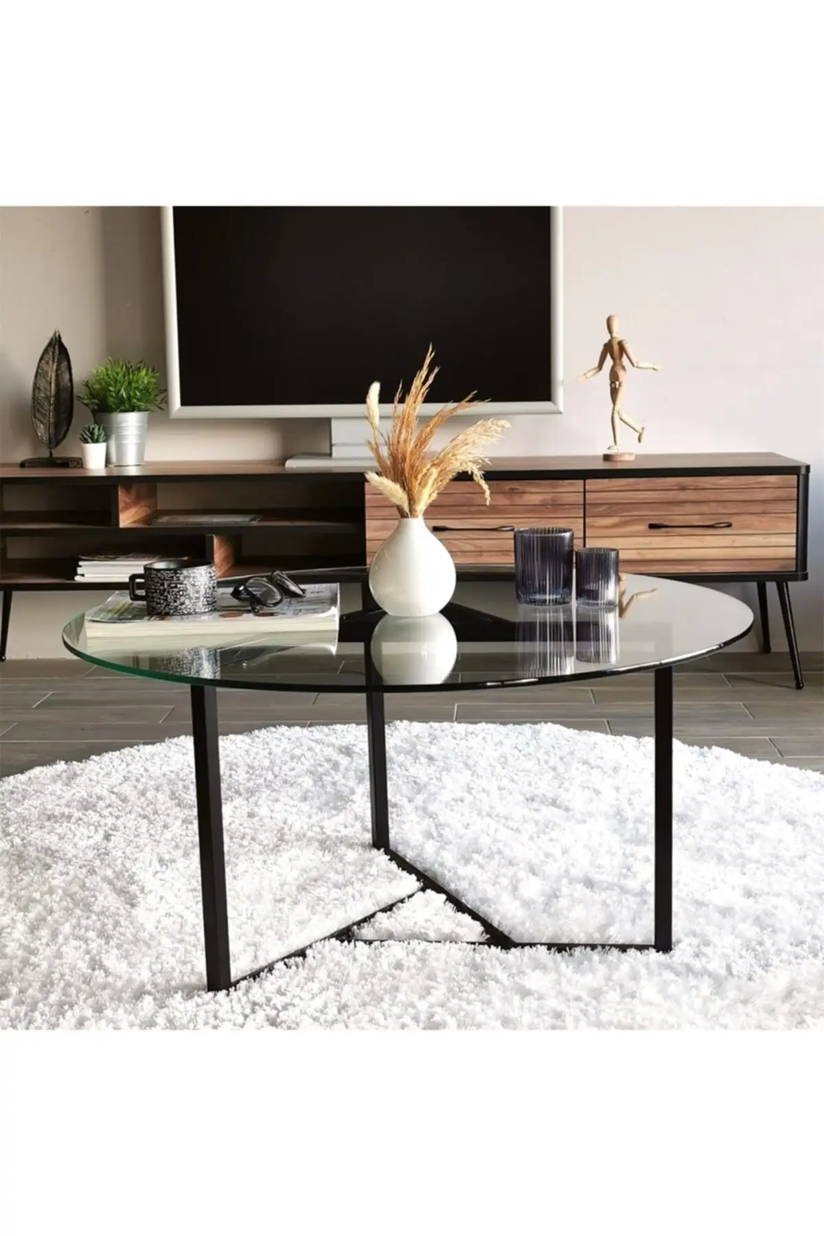 DOLBOVI - Trio Coffee Table/Transparent Tempered Glass S402 Coffee Table