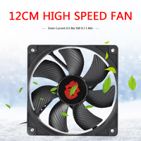 DC 12V Cooler Fan 12cm Heatsink 3000RPM High Speed 120mm Computer Chassis Fan Large 4 Pin Desktop PC Case Cooler Radiator No RGB