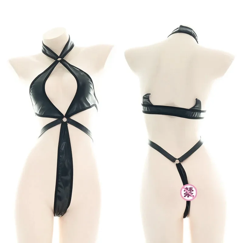 

Женское нижнее белье, экзотические комплекты, ночная одежда для сна, ночное белье из искусственной кожи, цельное боди, униформа для ролевых игр, косплей