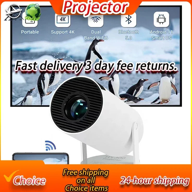 

Умный проектор 4K Ultra HD 2025 — Android 11, Dual WiFi6, 200 ANSI, Allwinner H713, Bluetooth 5.0, 720P, Домашние развлечения