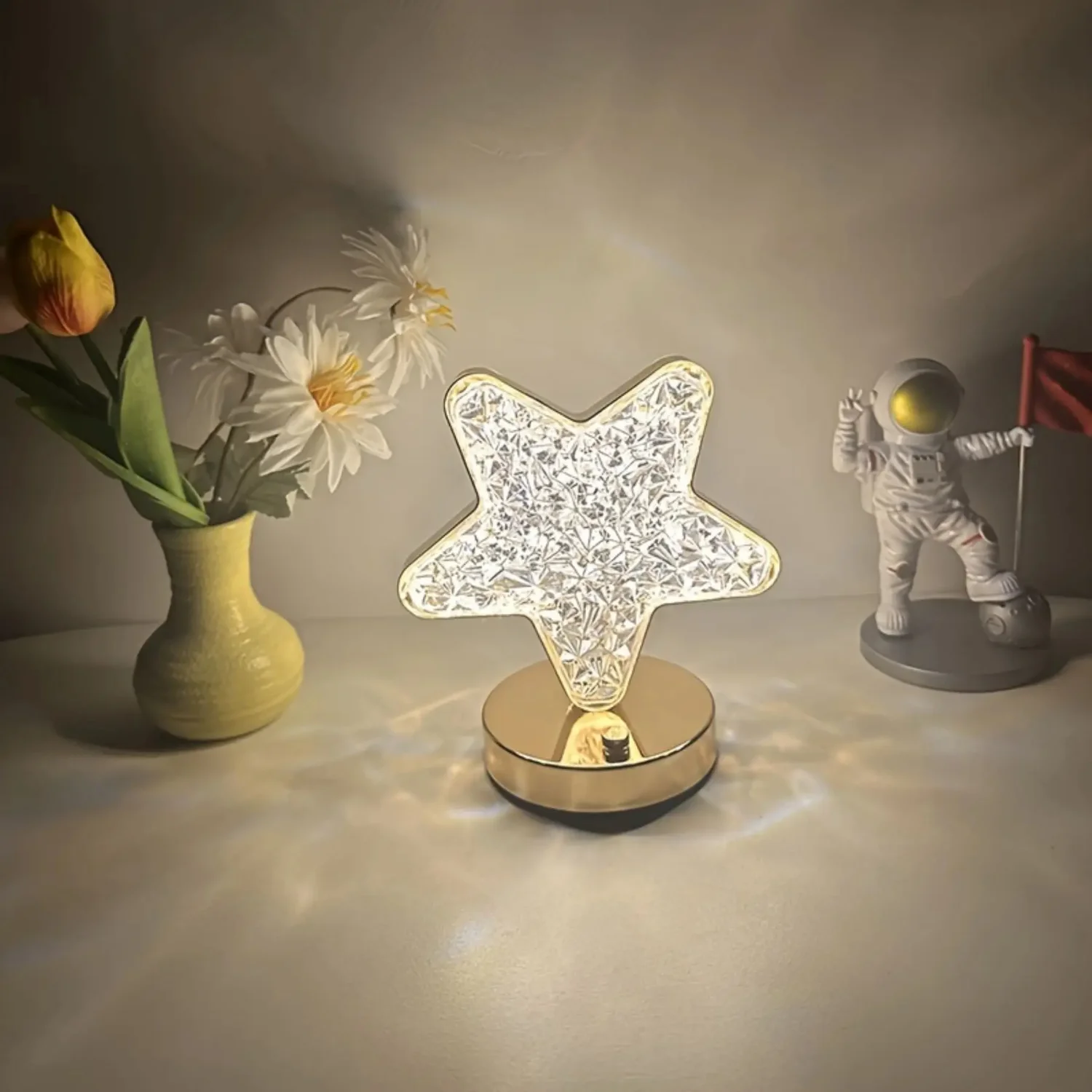 1pc LED Romantic Star Table Lamp,Simple Decoration Birthday Gift Atmosphere Lamp,Touch Night Light,Bedroom Bedside Night Light