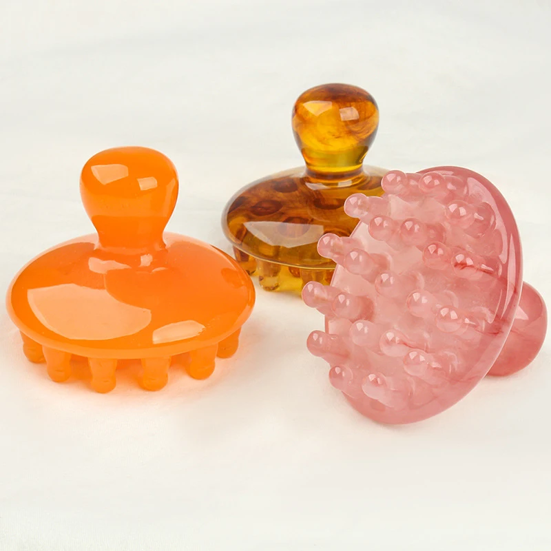 Pettine per massaggio del cuoio capelluto in legno con disco in legno di sandalo portatile con punta tonda a denti larghi Strumento per la cura dei capelli per la stimolazione dei punti di agopuntura dei capelli asciutti e bagnati