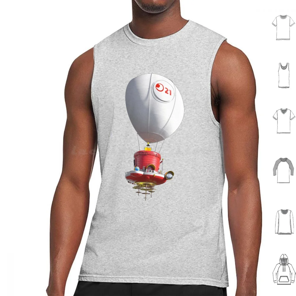 The Tank Tops Print Cotton Switch Galaxy 3d World Land Wii U Gamecube 64 Sunshine Luigi Airship Balloon Power Moon