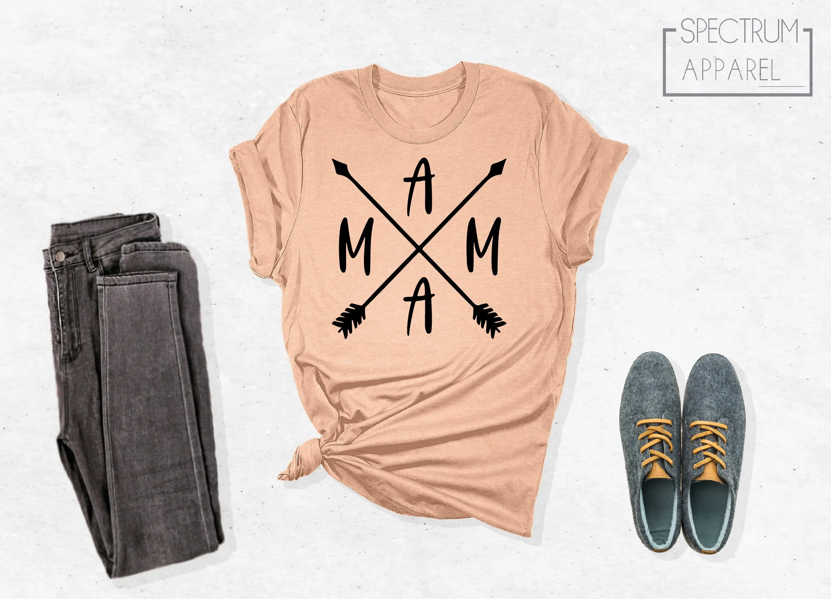 Mama Arrow T Shirt Blessed Mom Groovy Funny For S Woman Love Outfit Cute