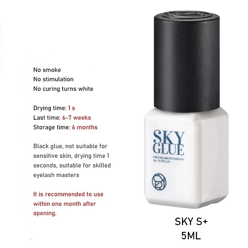 5ml Korea SKY S+ Glue 1 Second Fast Drying Strong Eyelash Extension Glue Fake Lashes Adhesive Low Odor No Irritation Makeup Tool