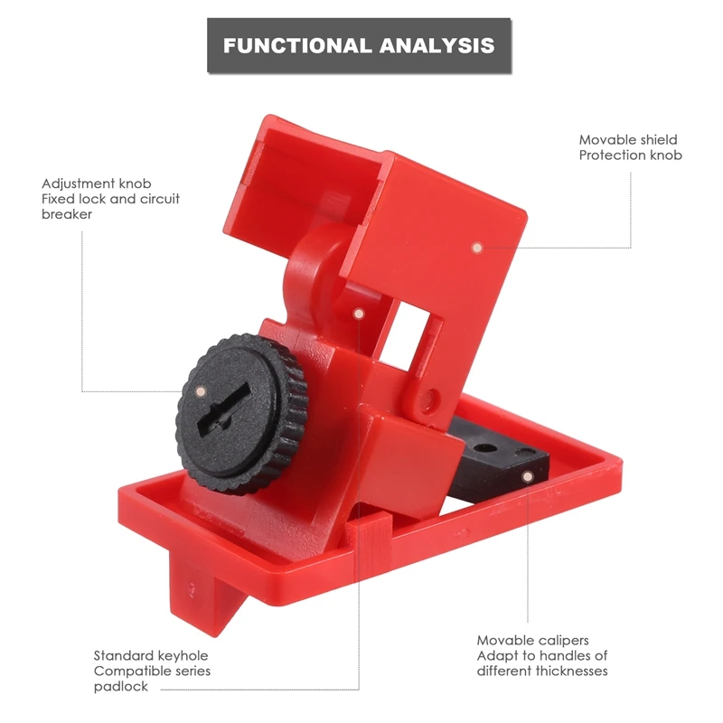 Circuit Breaker Lockout Electrical Safety Lock Single Pole Breaker Lock For Handle Within 16.5Mm Electrician Maintenance