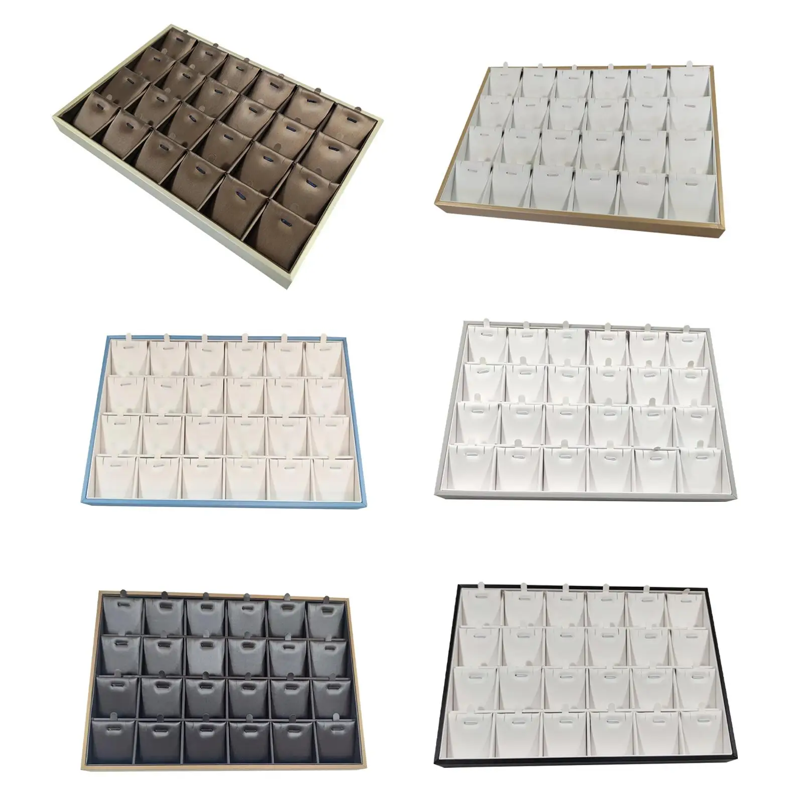 Jewelry Tray Countertop 18 Grids Showcase Necklace Pendant Storage Tray for Jewelry Shop Vanity Live Broadcasting Shopping Mall