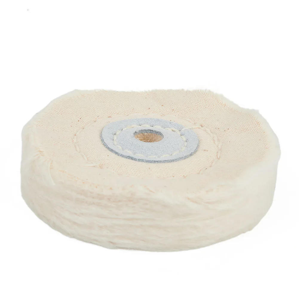 3 Inch Diameter Polishing Wheel with Cloth Layers and Leather Lip for Jewelry Metal Wood Plastic and Glass Polishing Needs