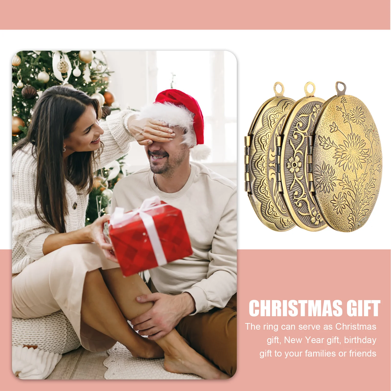 

3Pcs Photo Locket Small Picture Pendant for Necklace DIY Jewelry Making Smooth Metal Frame Ornament Keepsake Charm for Keychain