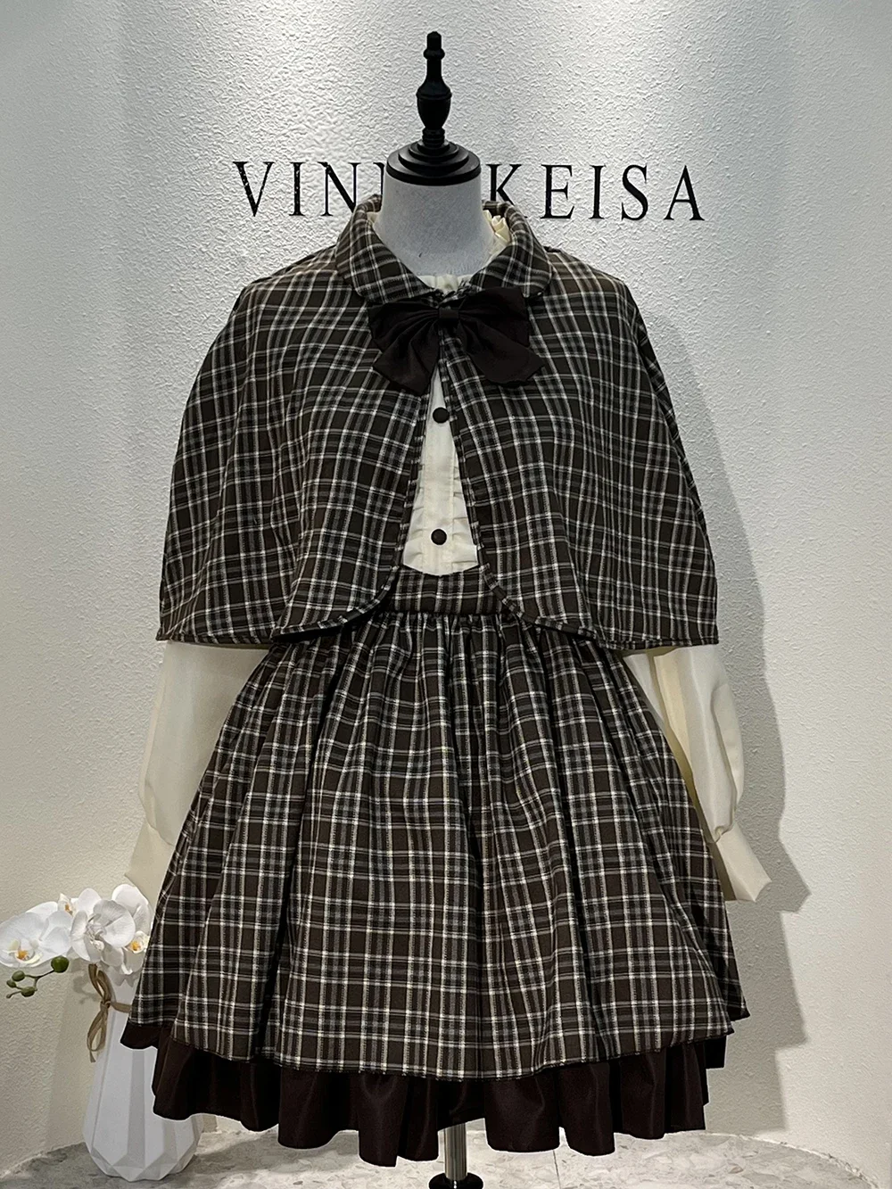 Damen-Detektivkostüm für Erwachsene und Kinder, Britischer Stil, Hochkragen, Detektiv-Performancekleid – Detail 8