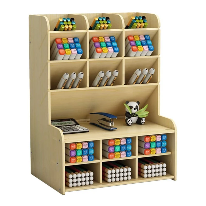 나무 책상 정리함, DIY 펜꽂이 보관함, 데스크탑 문구 보관 랙, 팬 정리함 캐디