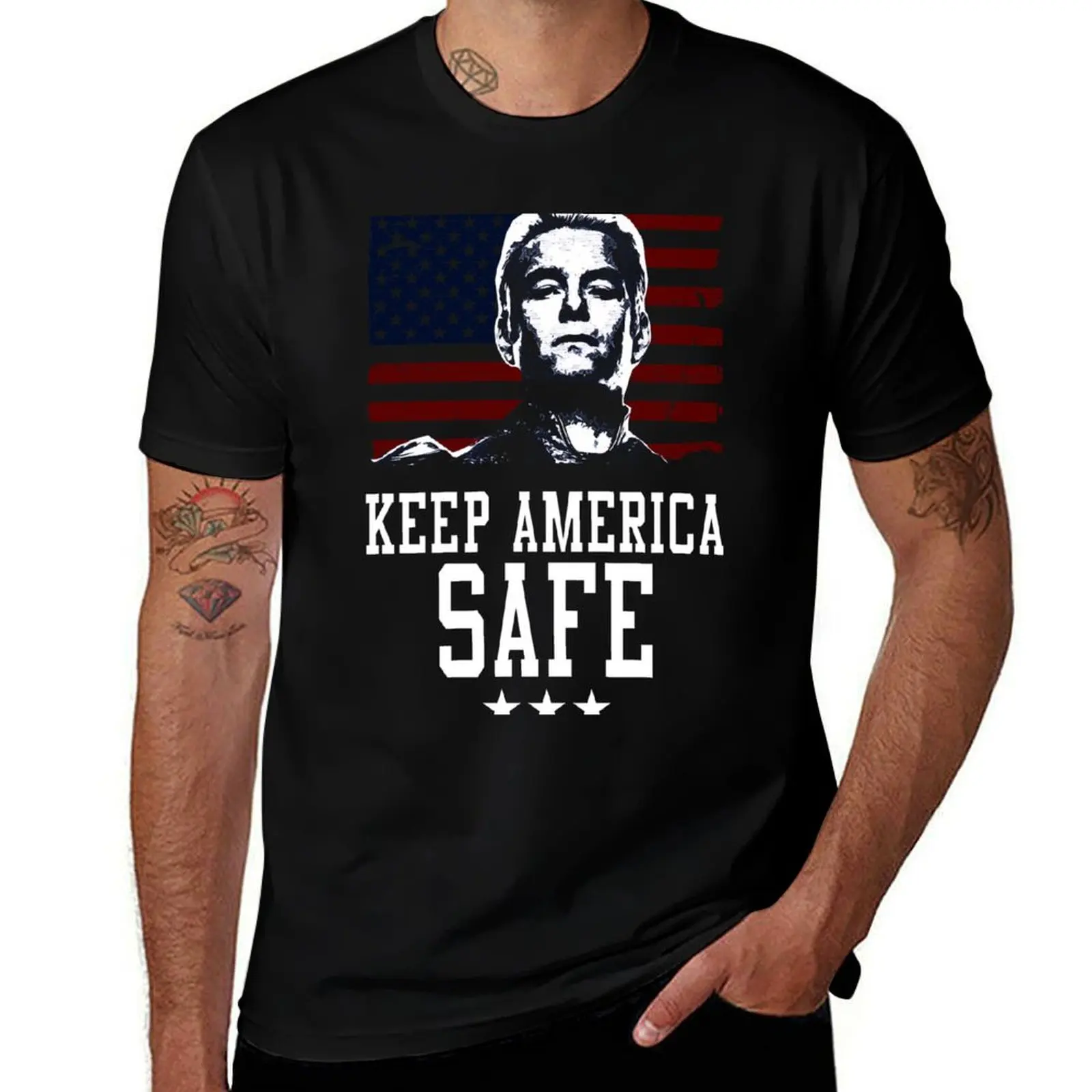 

Homelander Keep America Safe T-Shirt Sports Casual Short Sleeve Cotton Tee