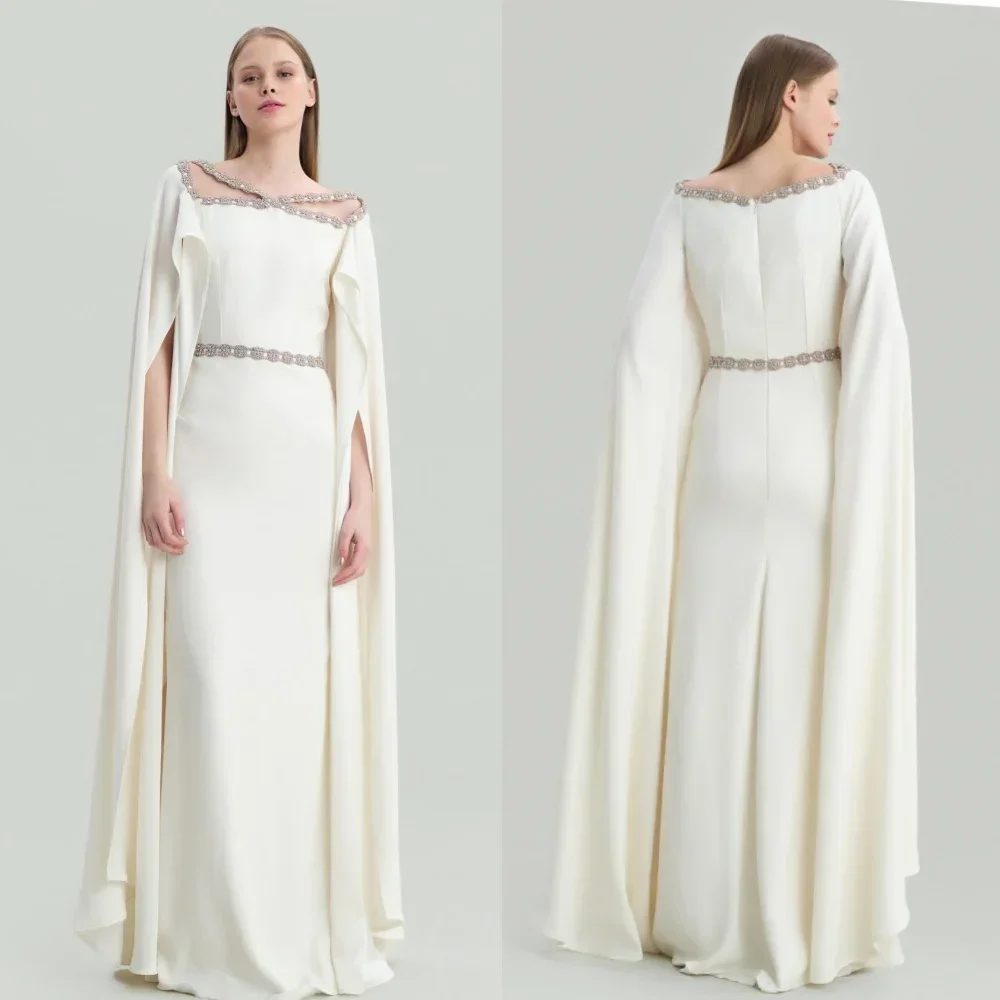 Robe de Bal Trapèze Froncée à Paillettes en Jersey, Tenue Longue à Col en V, sur Mesure, pour Occasions, Prix Personnalisé