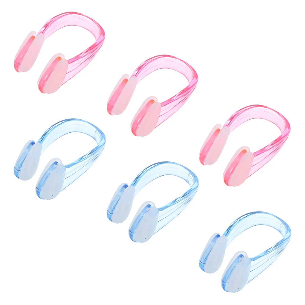 6 Pcs Swimming Nose Clip Silicone for Adult Plug Anti-off Portable Plugs Children