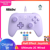 8BitDo Ultimate 2C Wired Hall Effect  Joystick Gaming Controller For PC Windows 10/11 Steam Deck Raspberry Pi Android Game