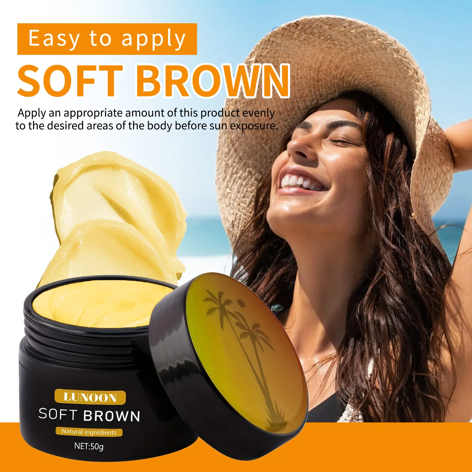 Quick Tanning Booster Cream for Summer Beach - Fast-Acting Bronzer Lotion & Oil for Men & Women, Long-Lasting Body Tan - view 5