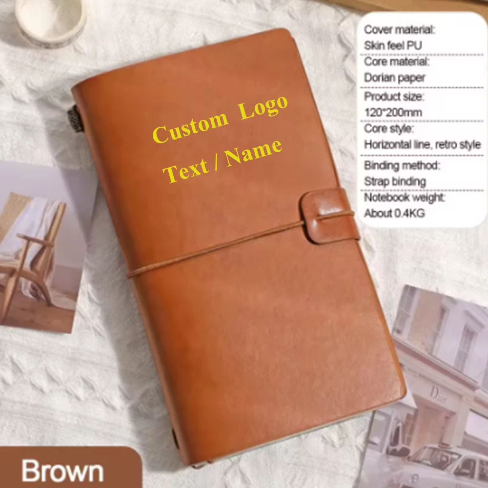 Personal Leather Journal Notebook Customized Notebooks Custom Logo Text Name Personalized Gift for Sister, Girl, Boy, Mom,Dad