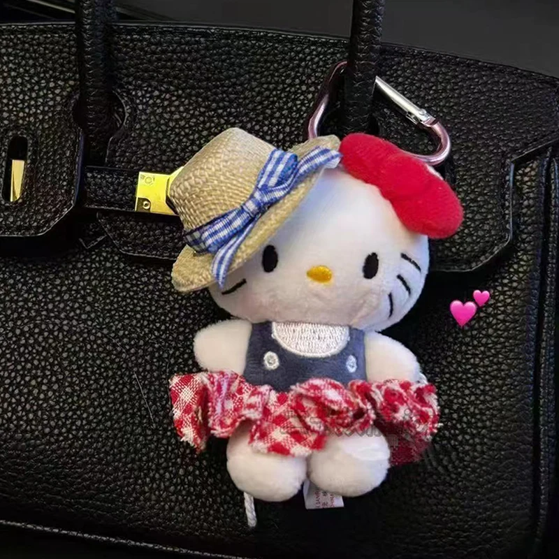 

Милая кукла Hello Kitty, кулон Kawaii Sanrio KT Cat, брелок для ключей, украшение, кукла, игрушка для девочек, детские подарки на день рождения