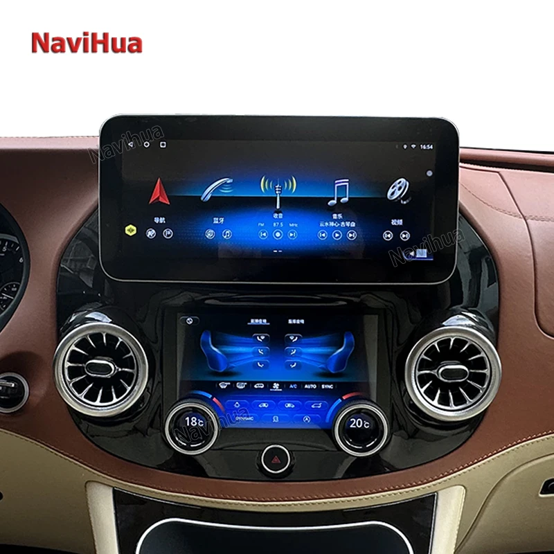 NaviHua For Mercedes Benz Vito 12.3 Inch Multimedia Android Car Radio Head Unit AC Sceen Panel Climate Control Monitor Upgrade