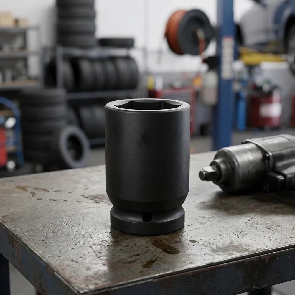 1 Inch Drive 38 mm Pneumatic For Impact Socket Made of Chromium Steel for Tire Repair and Automotive Maintenance