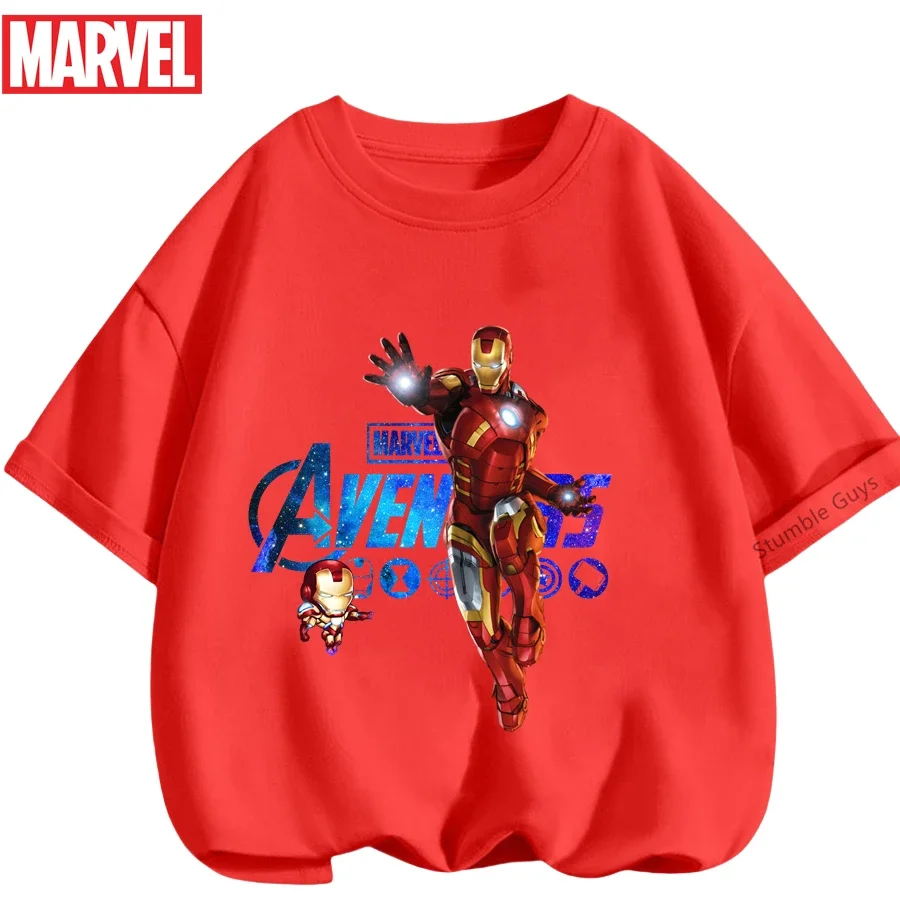 

Летняя футболка для мальчиков с изображением Железного человека, топ для девочек с принтом Avengers, футболки с принтом Marvel Battle, новая аниме-одежда 2026 года