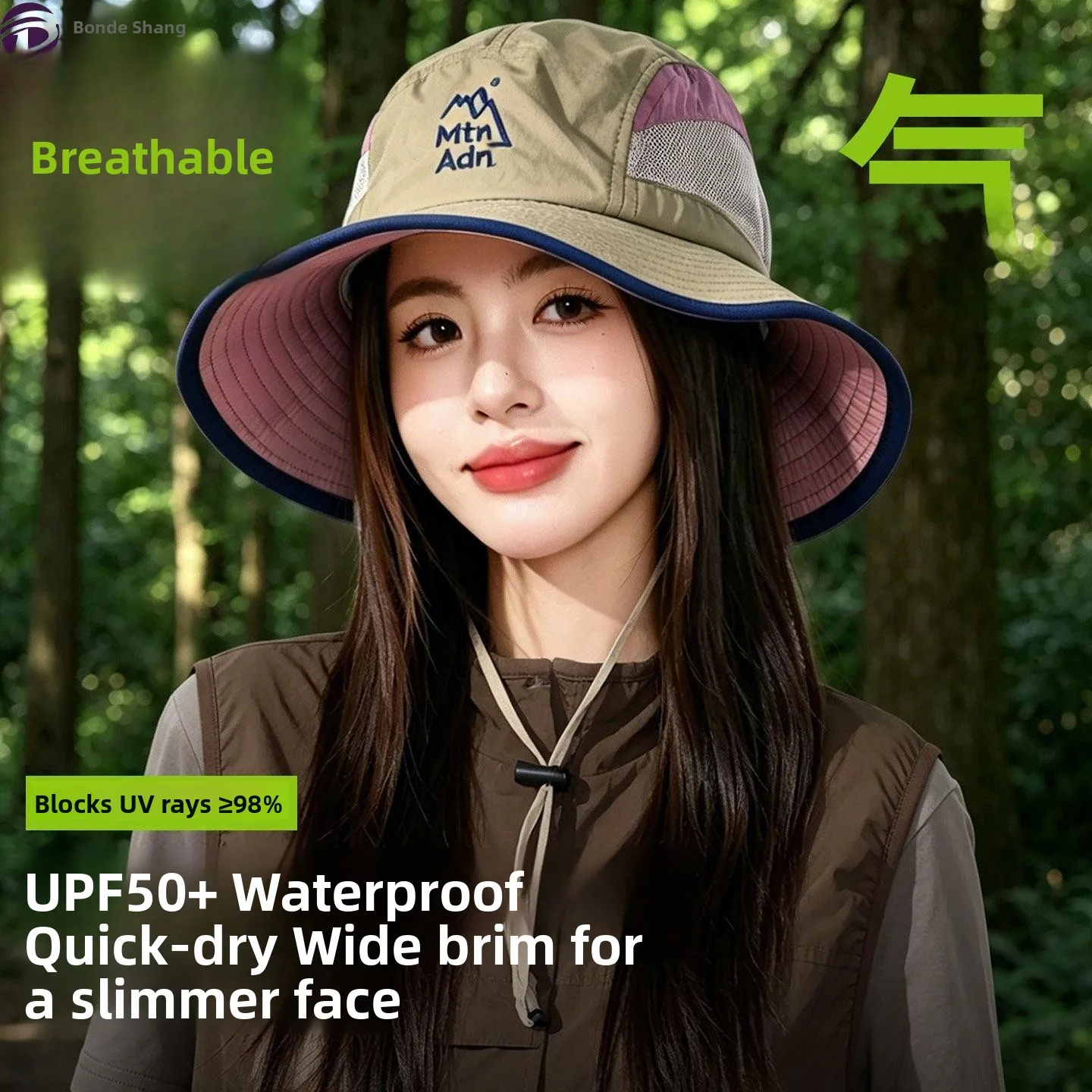 quick-dry-wide-brim-fishing-cap-women's-summer-outdoor-hiking-mountain-climbing-hat-sun-protection-waterproof-breathable-buck