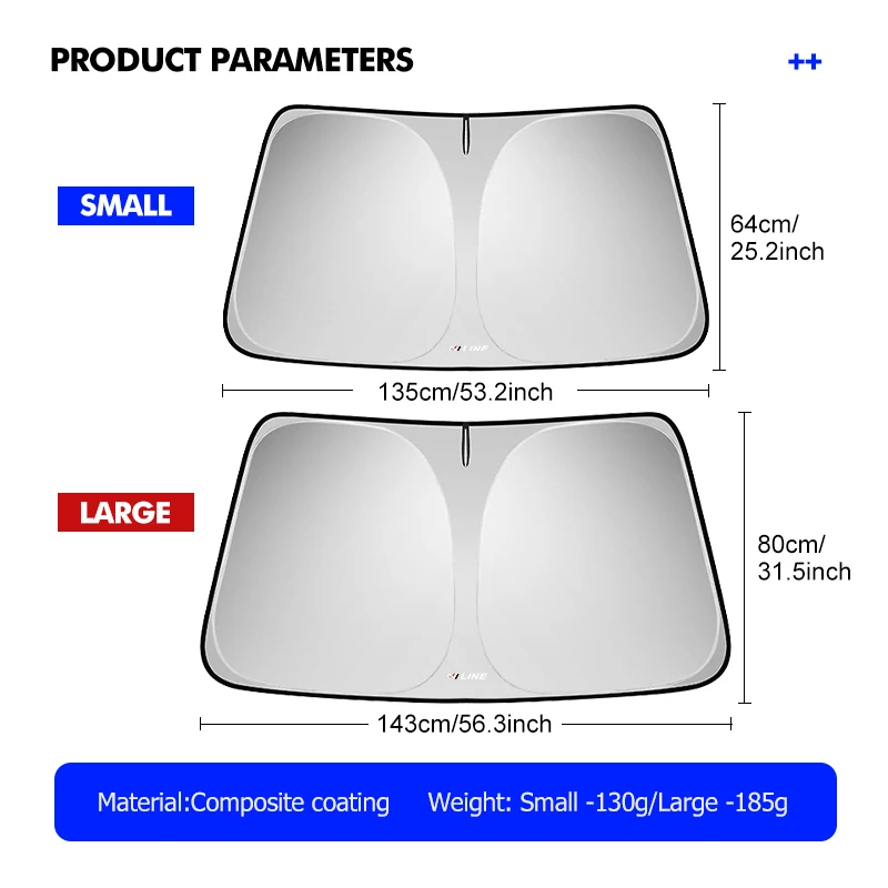 Car Sunshade Front Windshield Foldable Parasol Summer Protection For Hyundai Sonata i30 i20 Tucson Elantra Kona N Line view 6