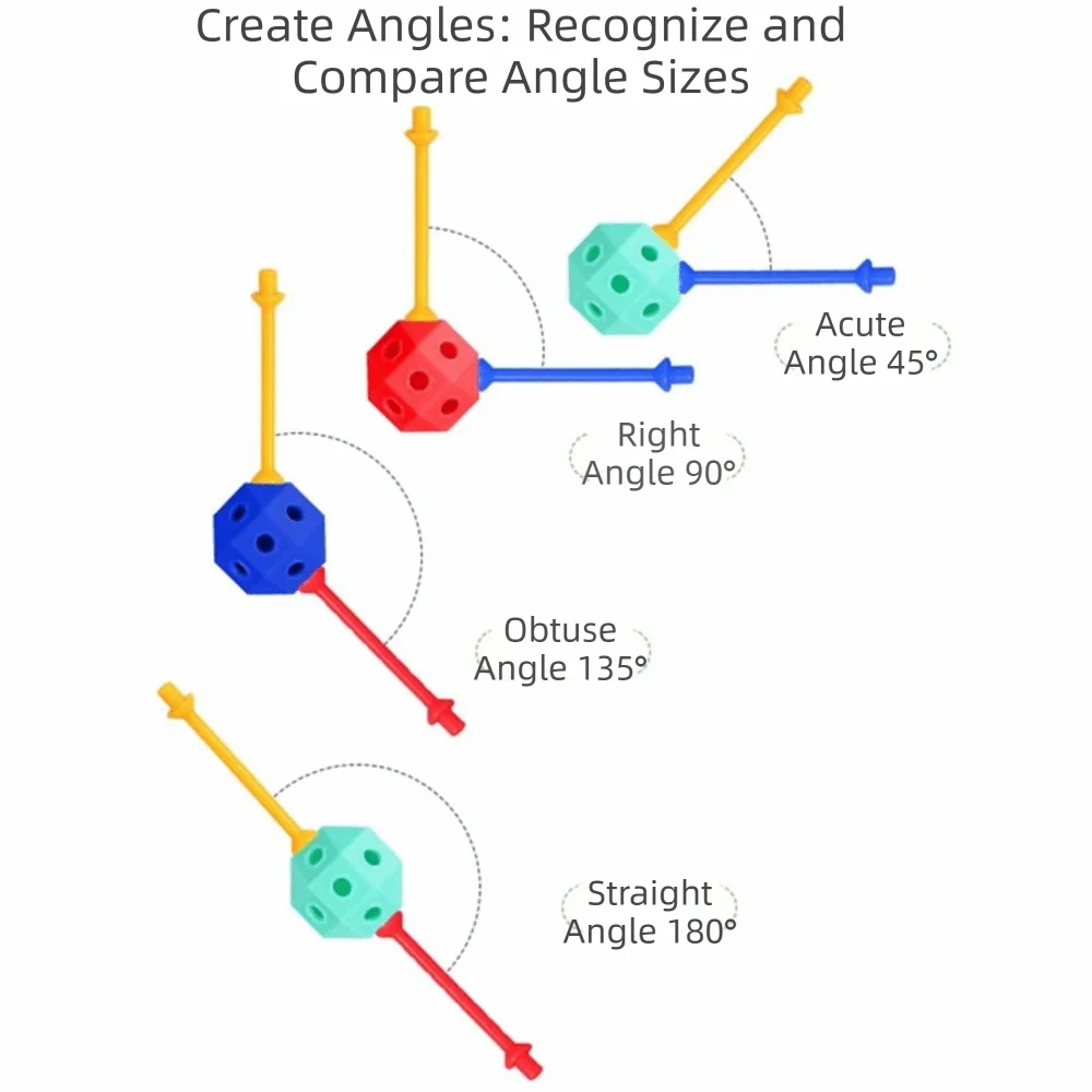 Kit de bloques de construcción geométricos 3D, 45/150/300 Uds., partículas grandes versátiles, bloques de cuentas entrelazadas, multiforma creativa